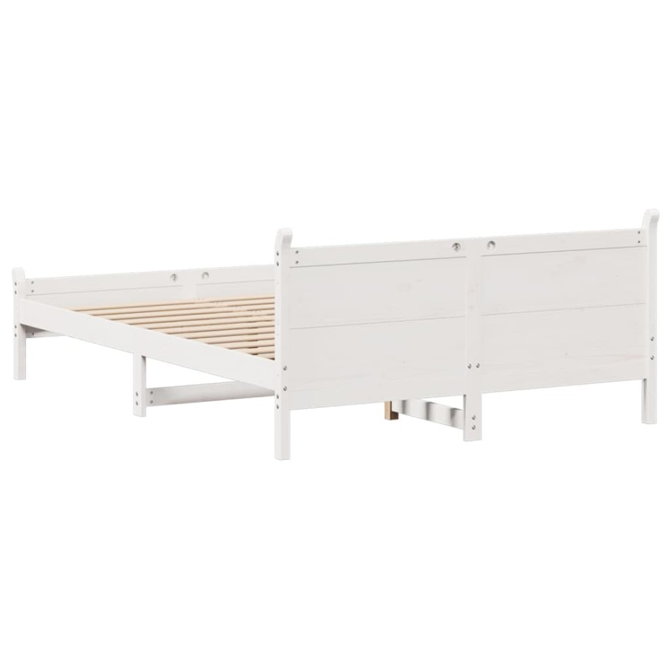 Estructura de cama sin colchón madera de pino blanco 135x190