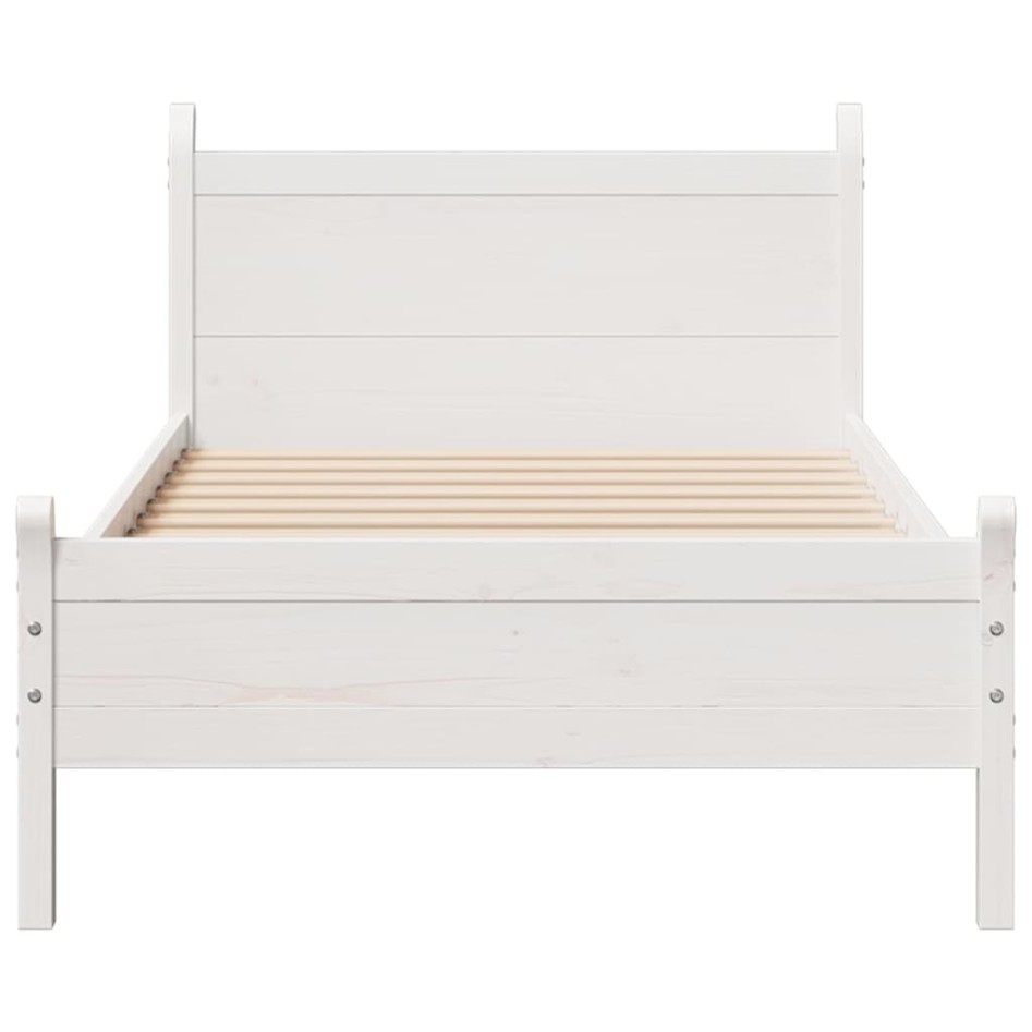 Estructura de cama sin colchón madera maciza blanca 90x190