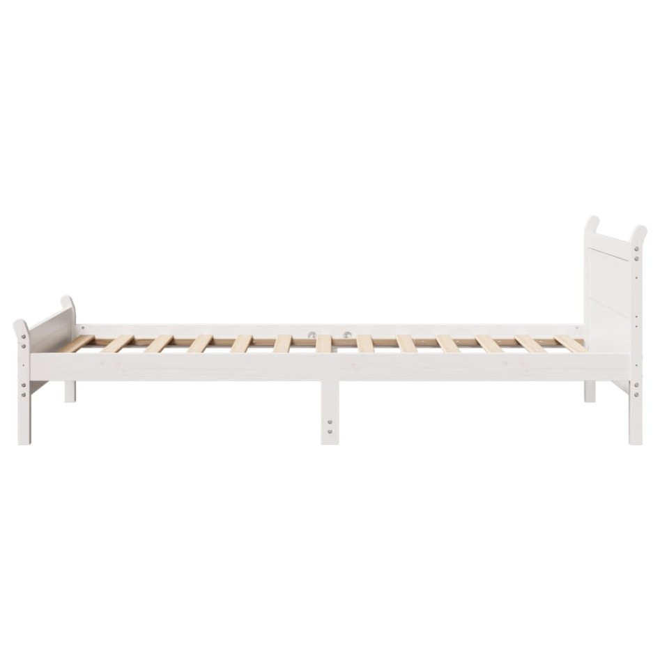 Estructura de cama sin colchón madera maciza blanca 90x190
