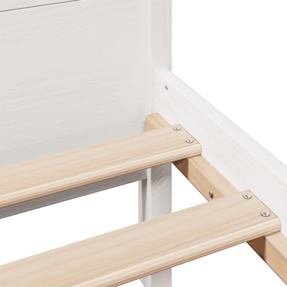 Estructura de cama sin colchón madera maciza blanca 90x190