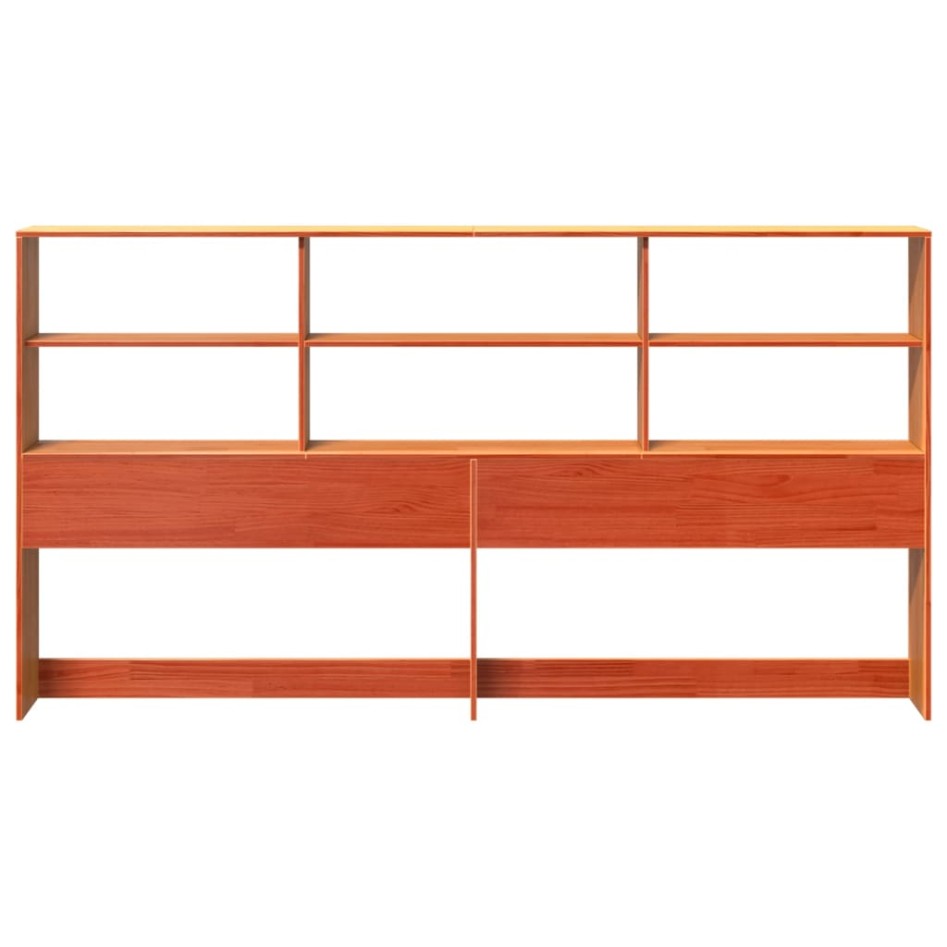 Cabecero de cama almacenaje madera maciza pino marrón 180