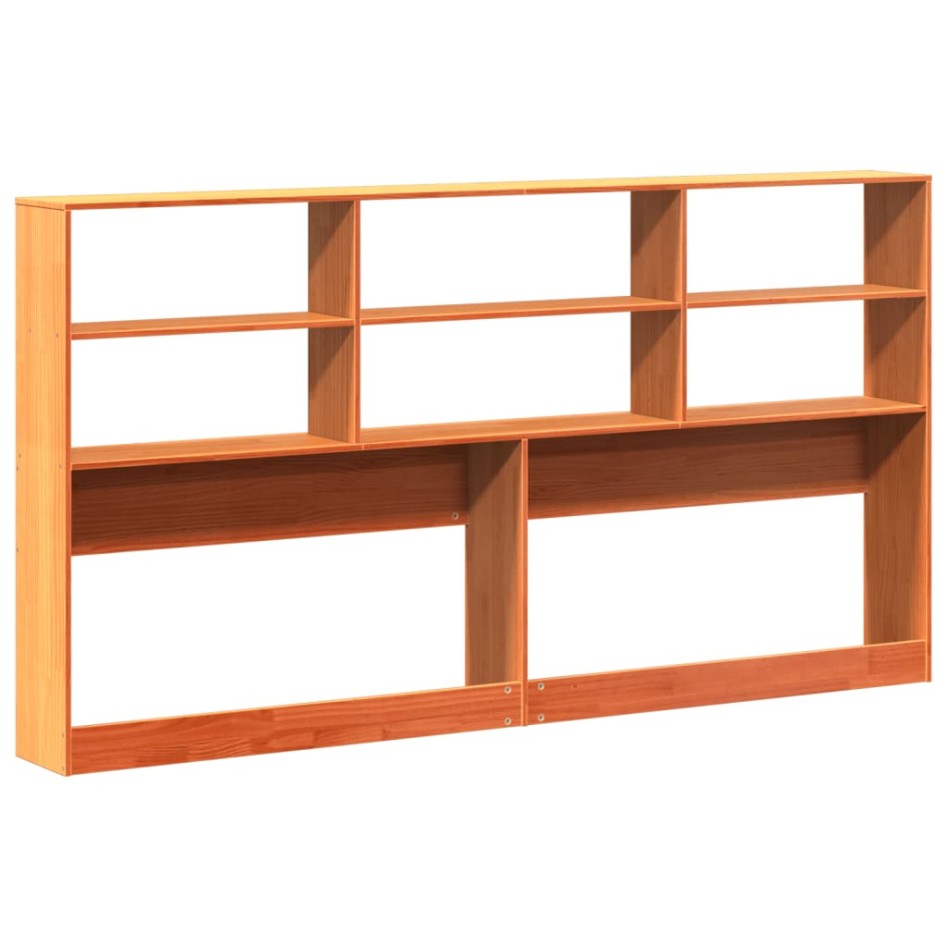 Cabecero de cama almacenaje madera maciza pino marrón 180