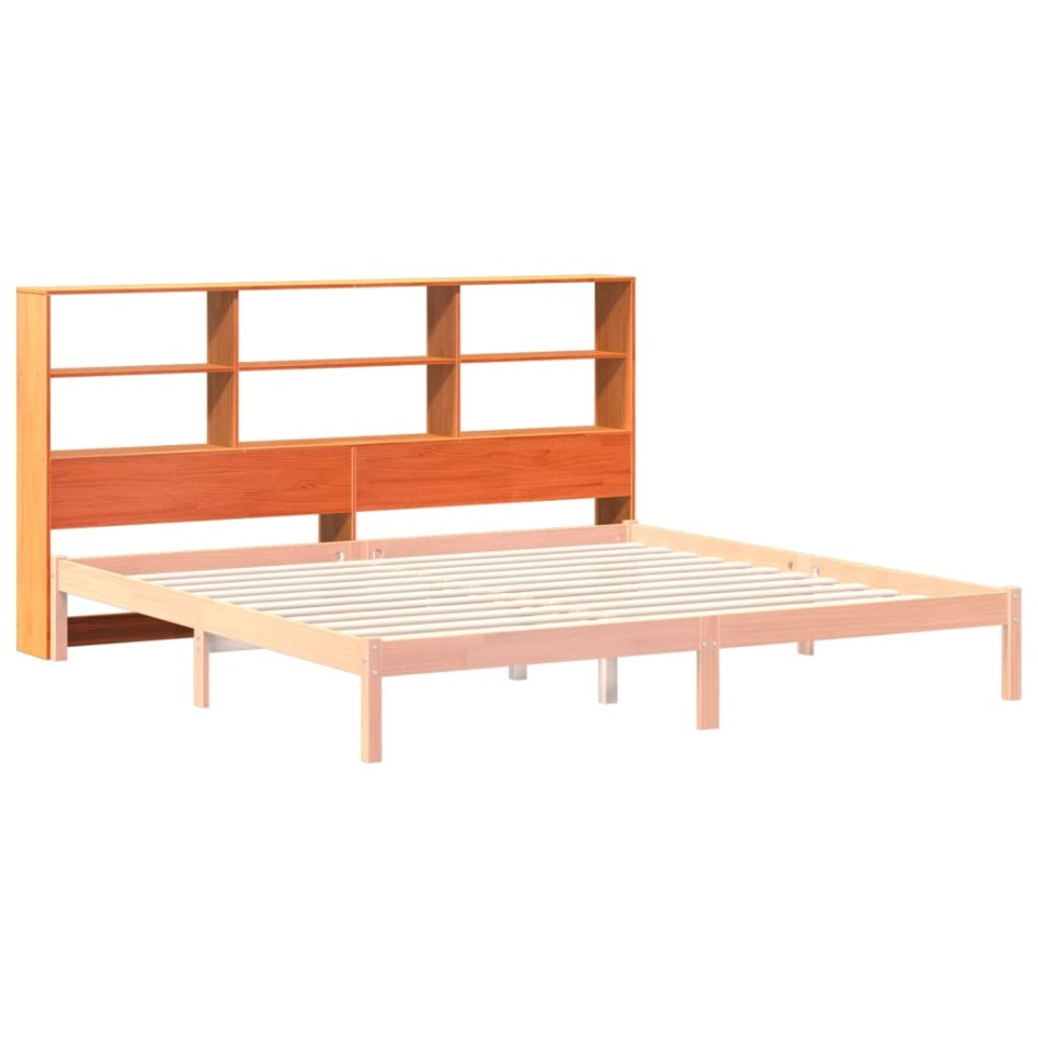 Cabecero de cama almacenaje madera maciza pino marrón 180