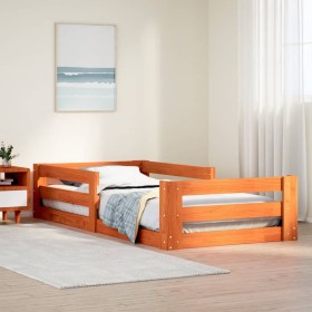 Estructura de cama sin colchón madera maciza marrón 75x190