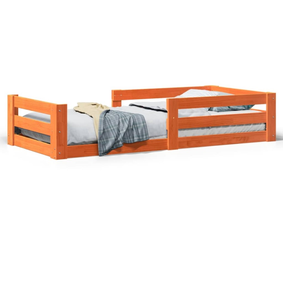 Estructura de cama sin colchón madera maciza marrón 75x190