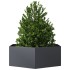 Jardinera hexagonal acero gris antracita 138x120x45