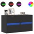 Muebles de TV de pared con luces LED 2 uds negro 41x31x45