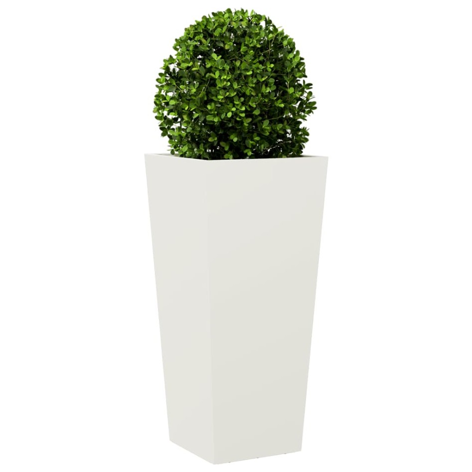 Jardineras 2 uds acero blanco 35x35x75