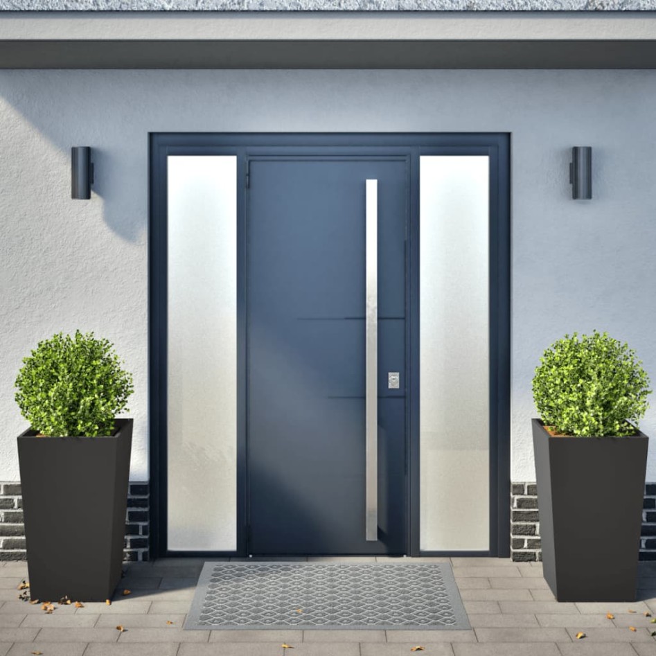 Jardineras 2 uds acero negro 45x45x75