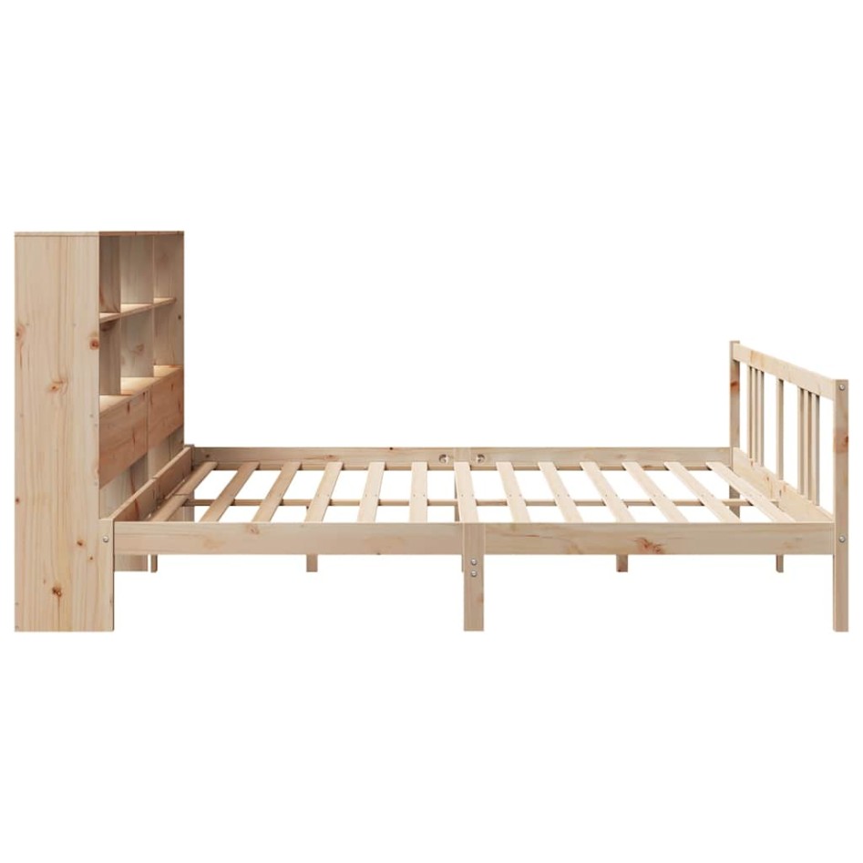 Cama con estantería sin colchón madera maciza de pino