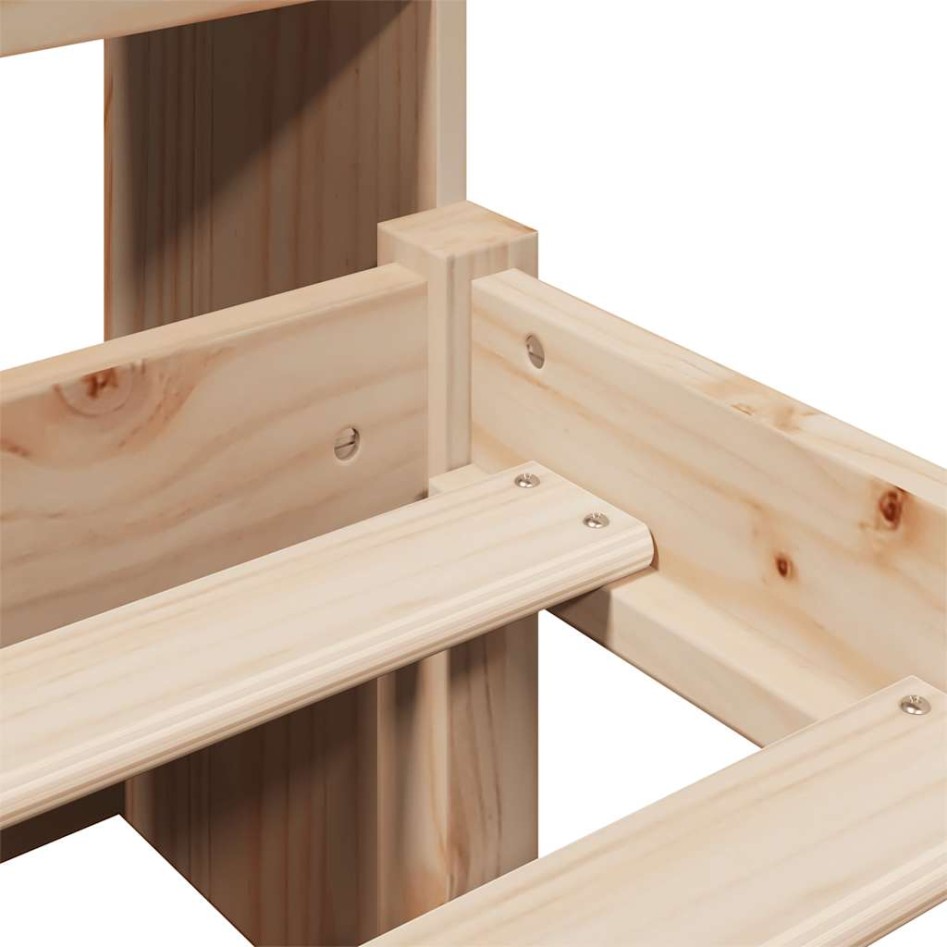 Cama con estantería sin colchón madera maciza de pino