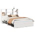 Cama con estantería sin colchón madera maciza blanca 150x200