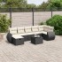 Set de sofás de jardín 8 piezas y cojines ratán sintético