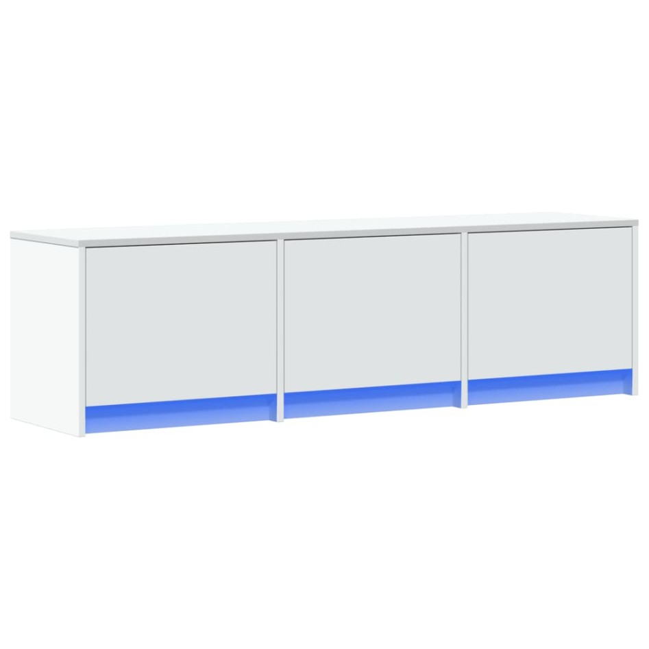 Mueble de TV con LED madera de ingeniería blanco 140x34x40