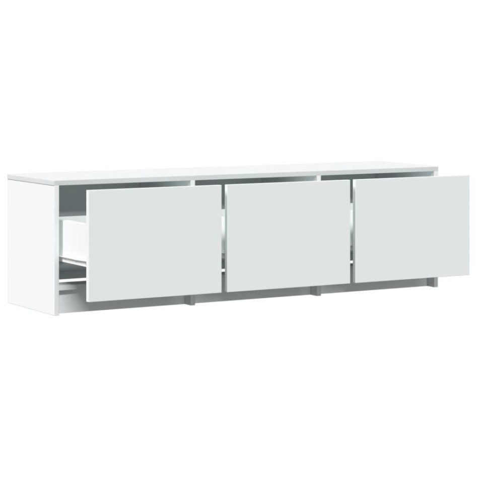 Mueble de TV con LED madera de ingeniería blanco 140x34x40