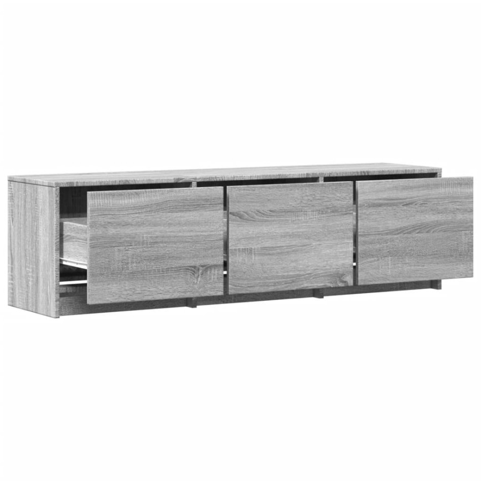 Mueble de TV madera ingeniería gris Sonoma 140x34x40