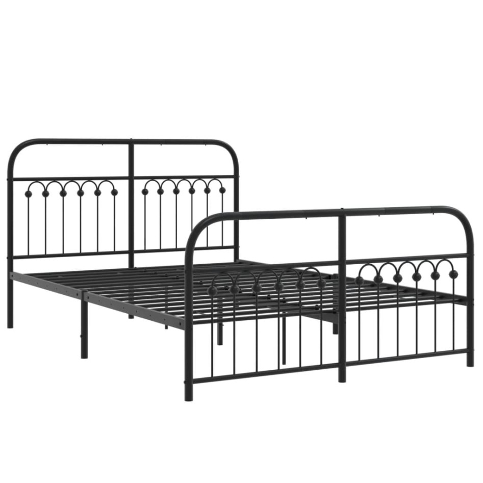 Estructura cama sin colchón con estribo metal negro 137x190