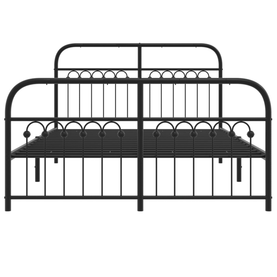 Estructura cama sin colchón con estribo metal negro 137x190