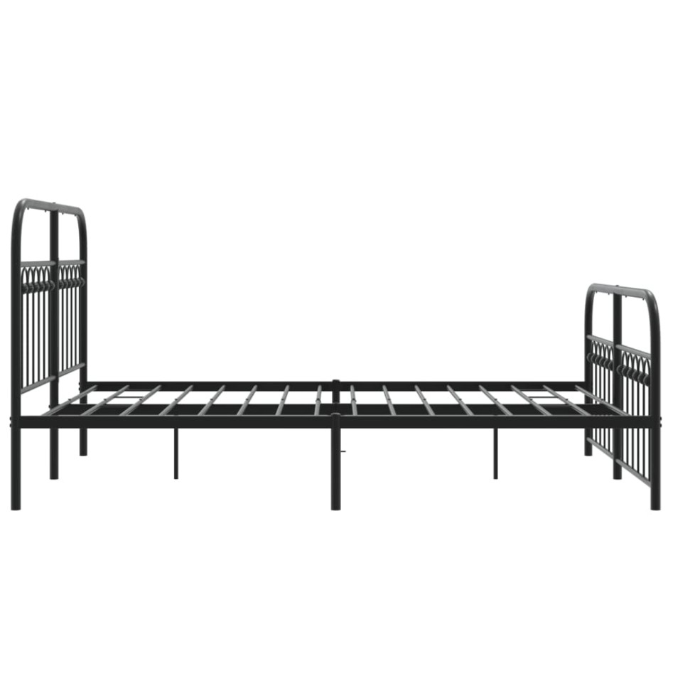 Estructura cama sin colchón con estribo metal negro 137x190