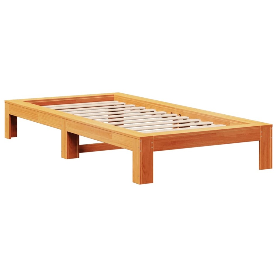 Estructura de cama sin colchón madera maciza marrón 75x190