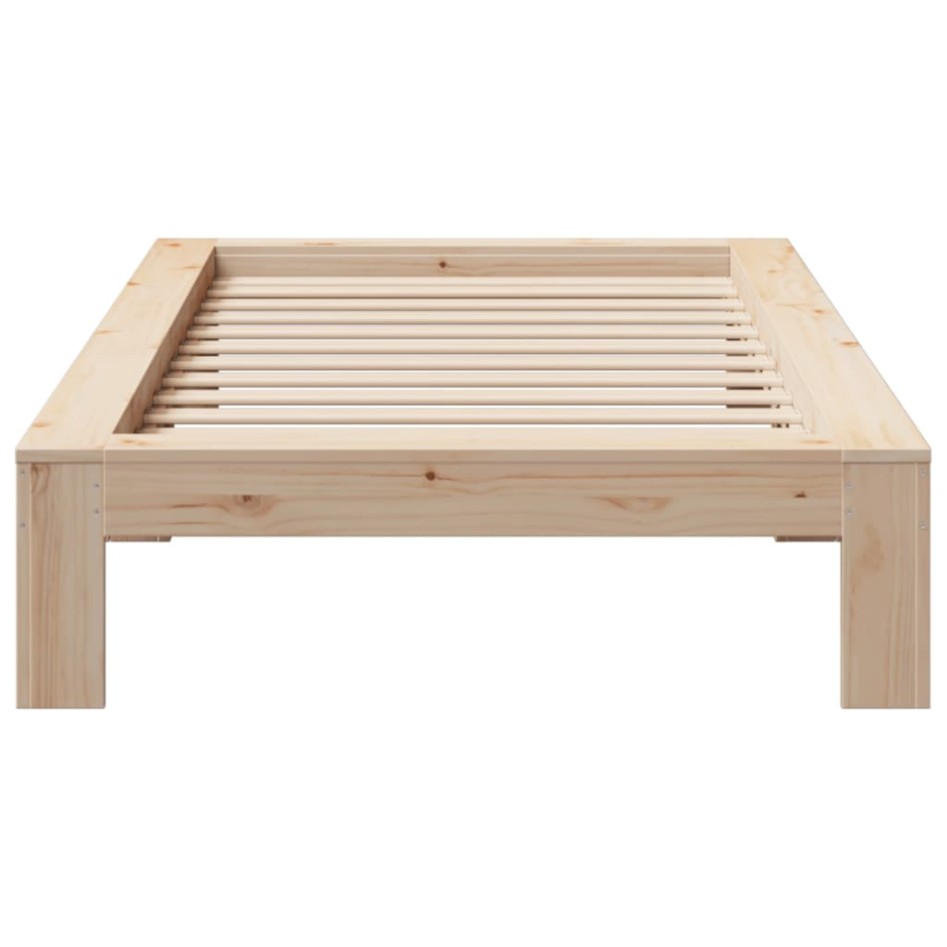 Estructura de cama sin colchón madera maciza de pino 90x190