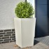 Jardineras 2 uds acero blanca 45x45x75