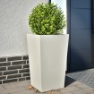 Jardineras 2 uds acero blanca 45x45x75 cm