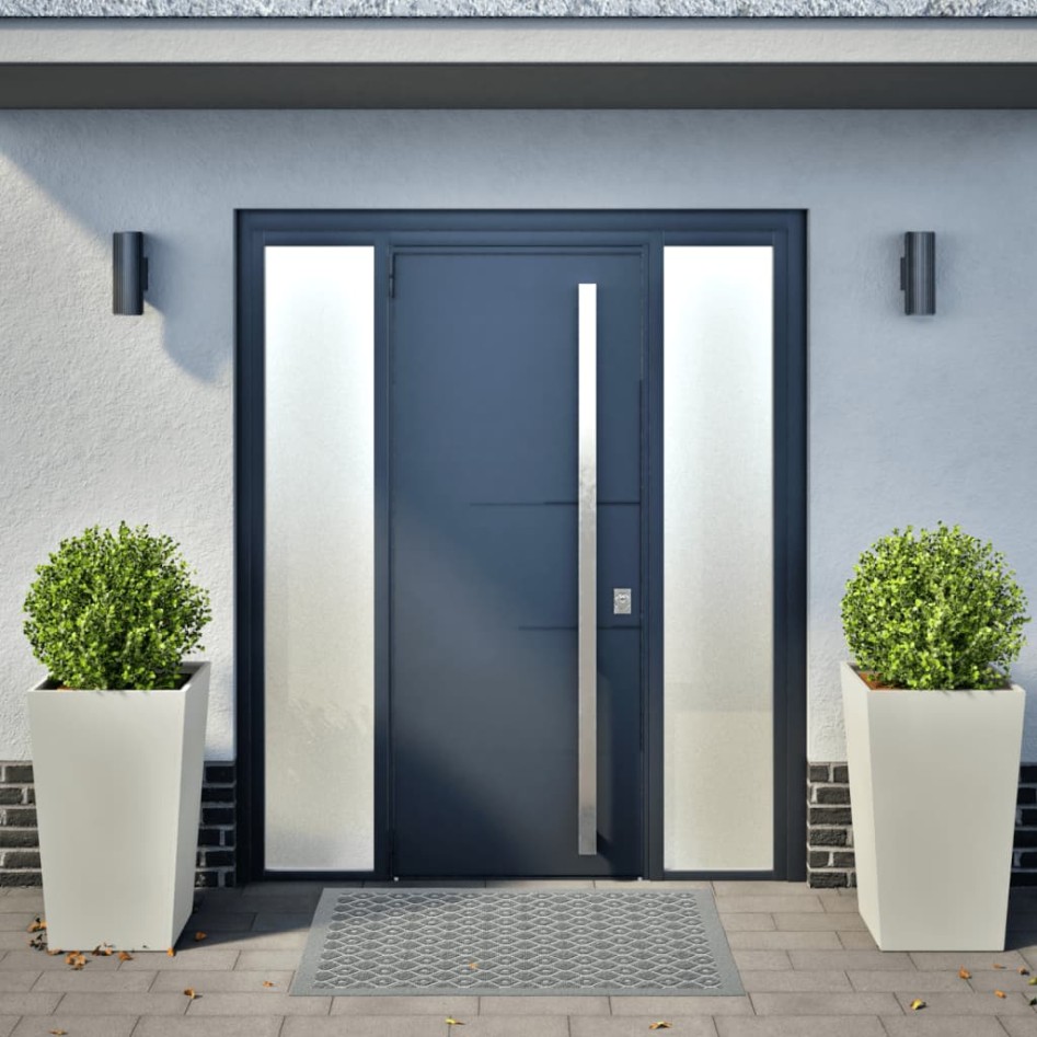 Jardineras 2 uds acero blanca 45x45x75