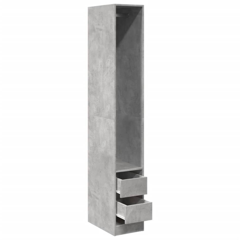 Armario de madera de ingeniería gris hormigón 30x50x200