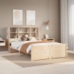 Cama con estantería sin colchón madera maciza de pino 140x200cm