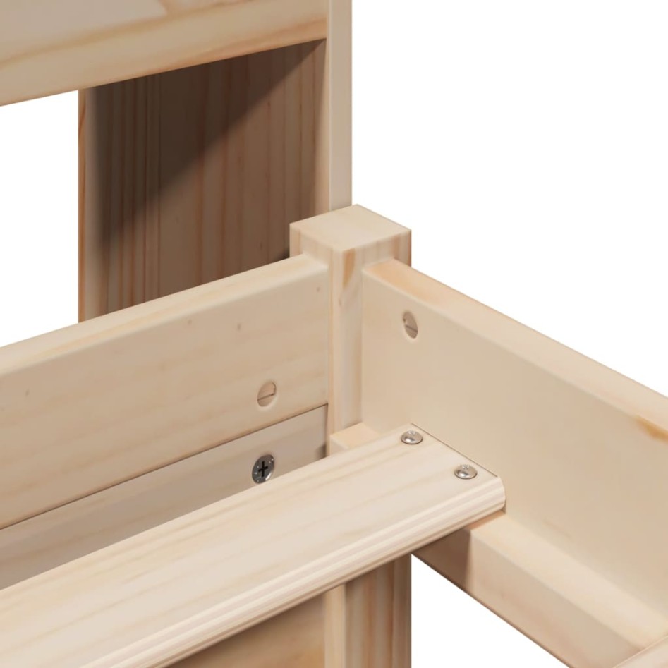 Cama con estantería sin colchón madera maciza de pino