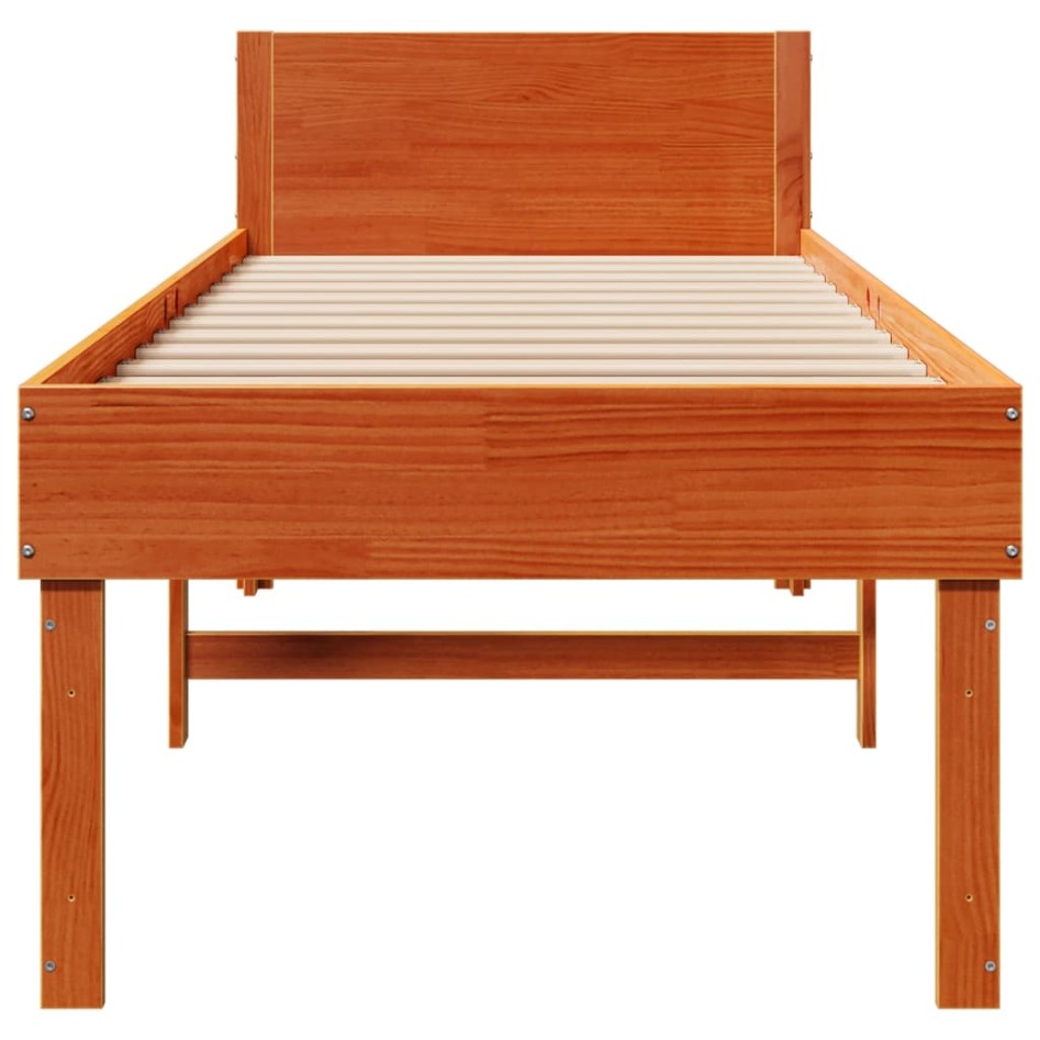Estructura de cama sin colchón madera de pino marrón 90x200