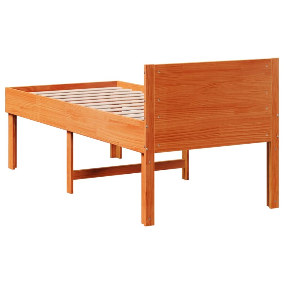 Estructura de cama sin colchón madera de pino marrón 90x200