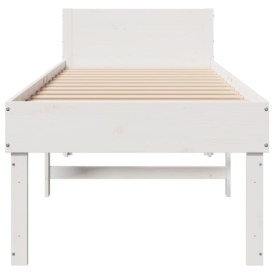 Estructura de cama sin colchón madera maciza blanca 90x190