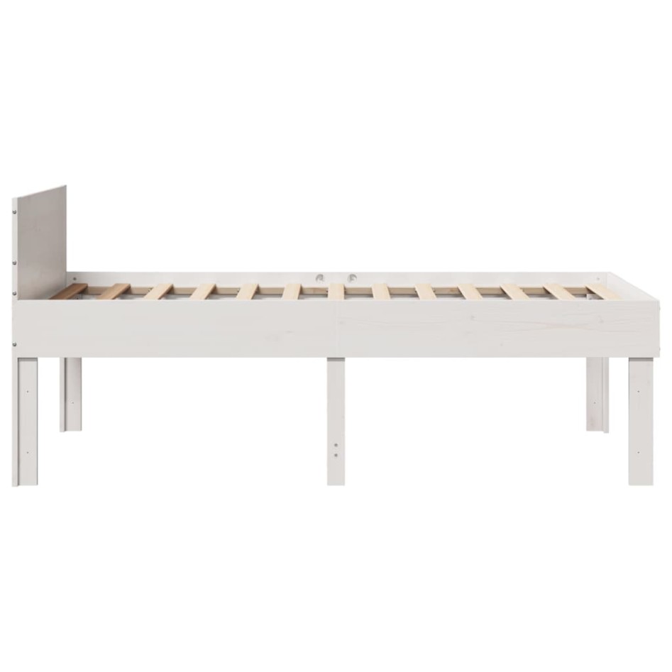 Estructura de cama sin colchón madera maciza blanca 90x190
