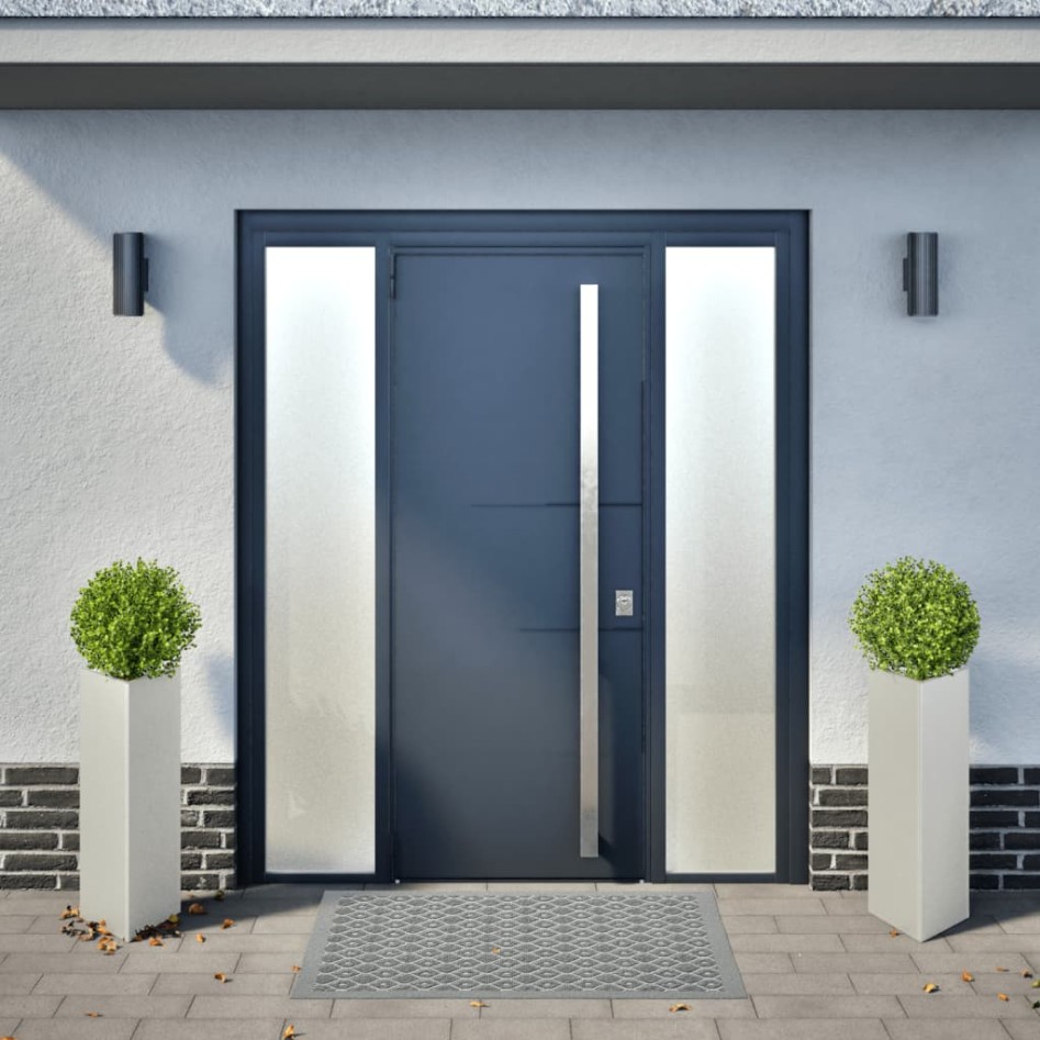 Jardineras triangulares 2 uds acero negro 30x26x75