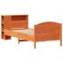 Cama con estantería sin colchón madera maciza marrón 100x200