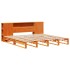 Cama con estantería sin colchón madera maciza marrón 200x200