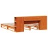 Cama con estantería sin colchón madera maciza marrón 200x200