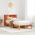 Cama con estantería sin colchón madera maciza marrón 75x190