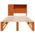 Cama con estantería sin colchón madera maciza marrón 75x190