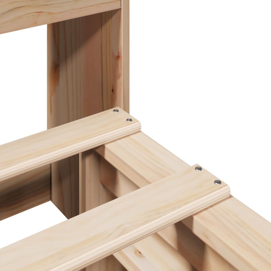 Cama con estantería sin colchón madera maciza 160x200