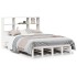 Cama con estantería sin colchón madera maciza blanca 150x200