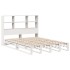 Cama con estantería sin colchón madera maciza blanca 150x200