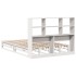 Cama con estantería sin colchón madera maciza blanca 150x200