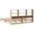 Cama con estantería sin colchón madera maciza 200x200