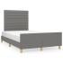 Estructura de cama sin colchón tela gris oscuro 120x200