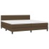 Cama box spring con colchón LED tela marrón oscuro 200x200