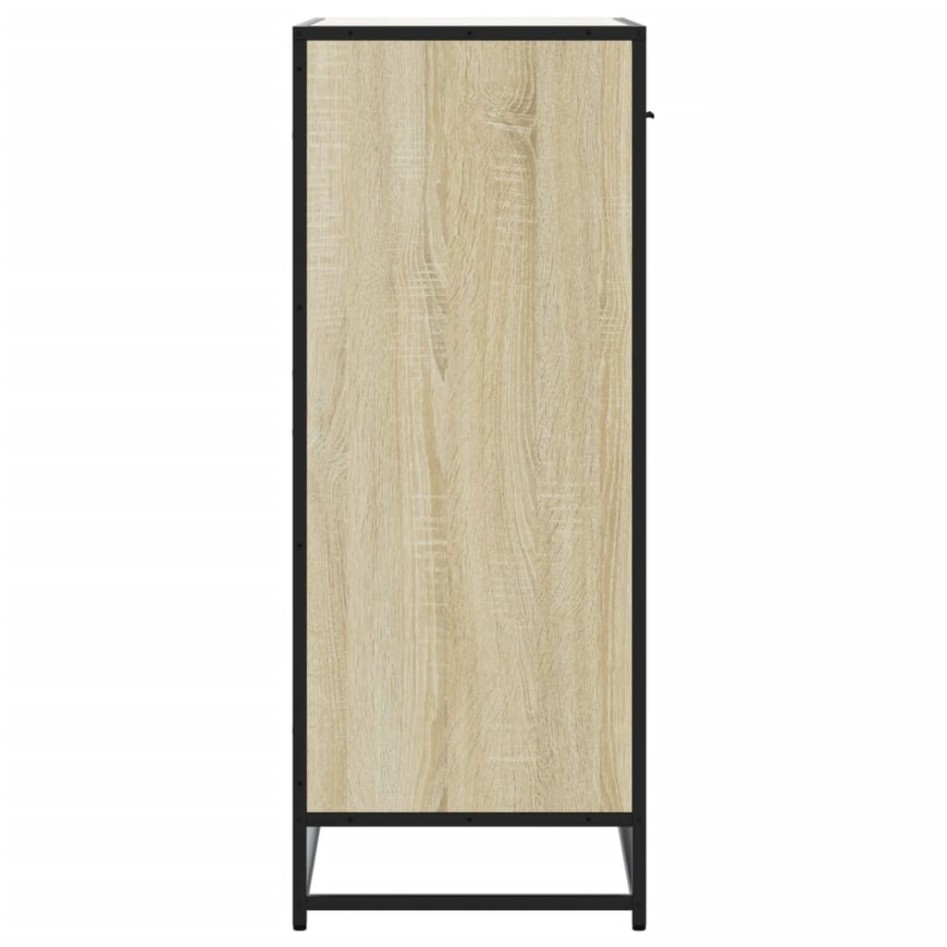 Zapatero de madera y metal roble Sonoma 75x38x97,5