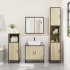 Armario de baño madera y metal roble Sonoma 35x37,5x188,5
